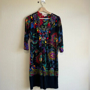 Ritu Kumar Printed‎ embroidered Dress Size M Multicolor boho